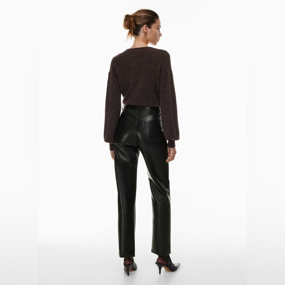 Aritzia Wilfred Melina High-waisted Vegan Leather pants size 14 - Picture 12 of 16